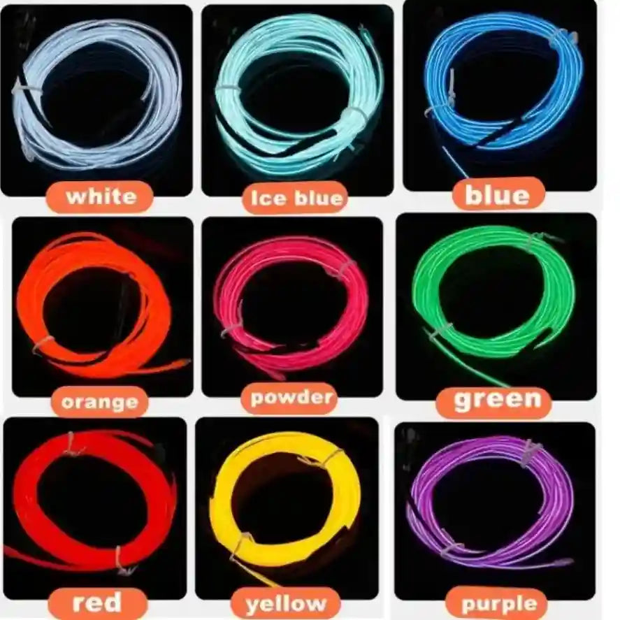 5M LED EL Wire Strip for Car Interior Ambient Lighting - Tidesmit Tidesmit
