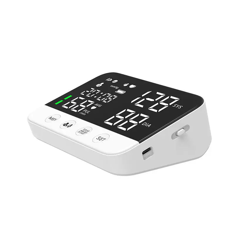 Blood Pressure Monitor Arm Cuff Tensiometer Tonometer Digital Voice Sphygmomanometer Electronic Medical BP Monitors Rechargeable