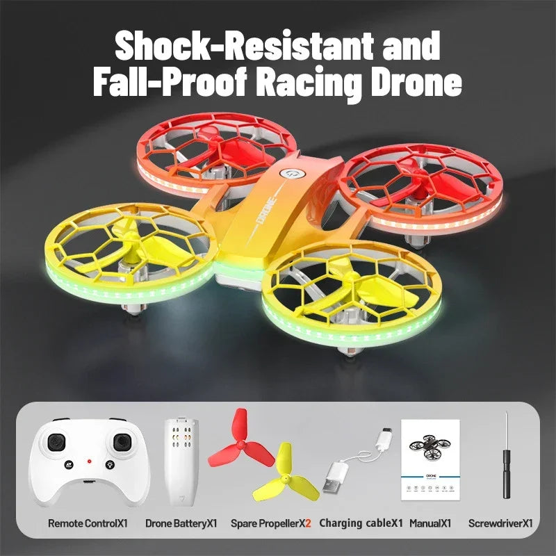 RC Stunt Drone for Kids with LED Lights - Durable Quadcopter Blue/Red/Violet Red Tidesmit