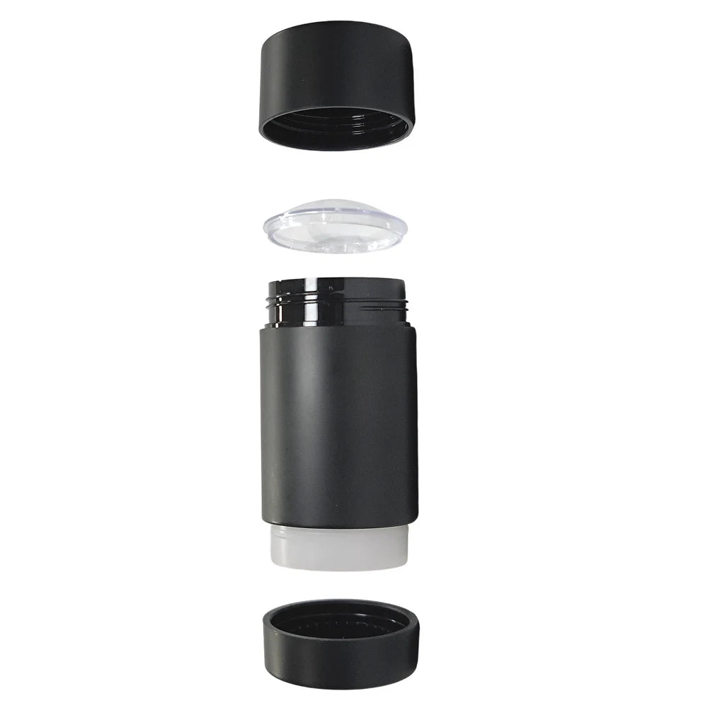 Tidesmit 75g matte black twist-up deodorant container, empty refillable frosted stick tube for DIY antiperspirant.