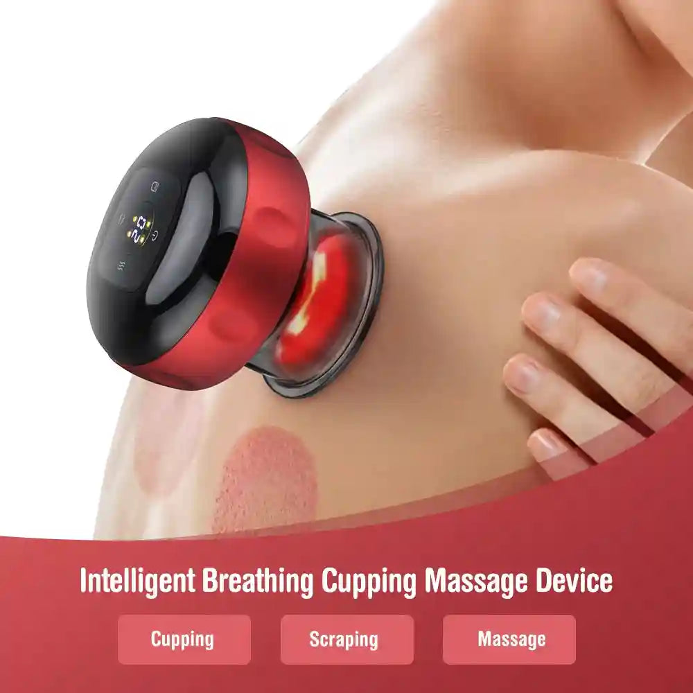 Electric Cupping Massager: 12-Gear Heat Therapy for Muscle Relief Massage Roller Tidesmit