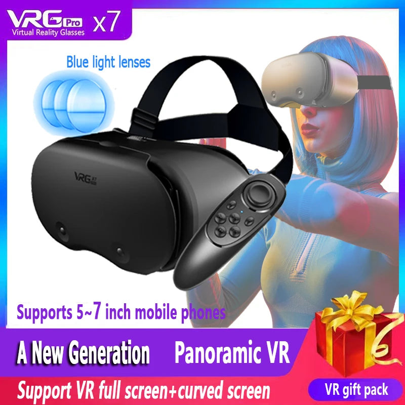 VR Headset for Smartphone 5-7 Inch - Immersive 3D Glasses X7/Y1 Series Tidesmit