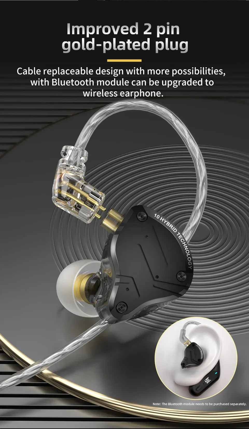 KZ ZS10 Pro X In-Ear Monitors 5-Driver HiFi Earphones by Tidesmit Tidesmit