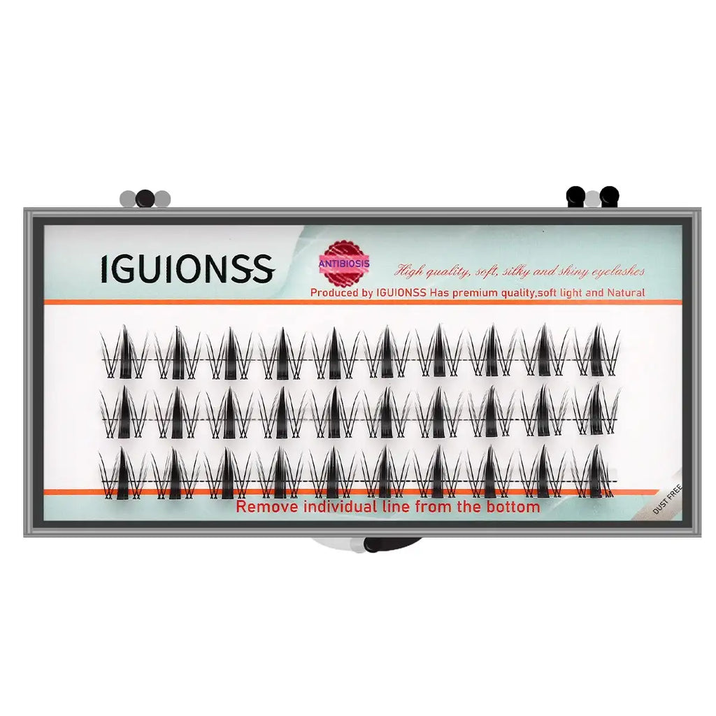 IGUIONSS Segmented False Eyelash Extension DIY Natural Individual Lash Makeup Tools Soft Easy to Operate Eyelashes False