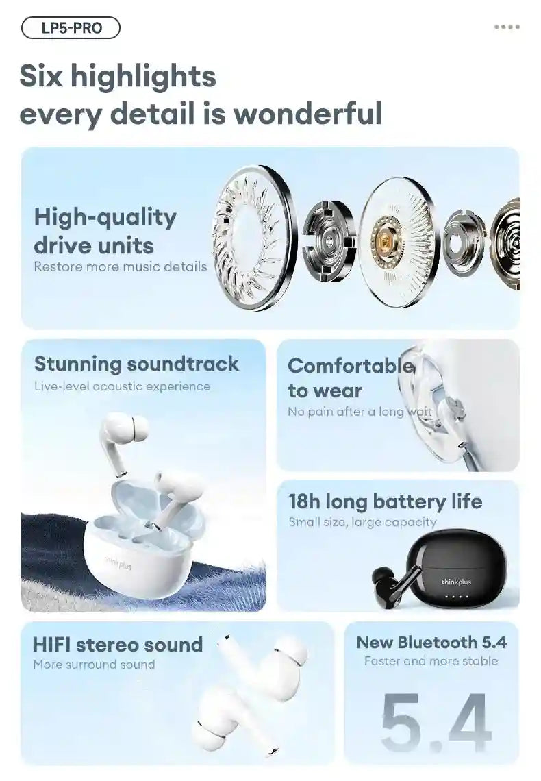 Wireless Bluetooth Earbuds with Low Latency Audio and Noise Cancellation Tidesmit