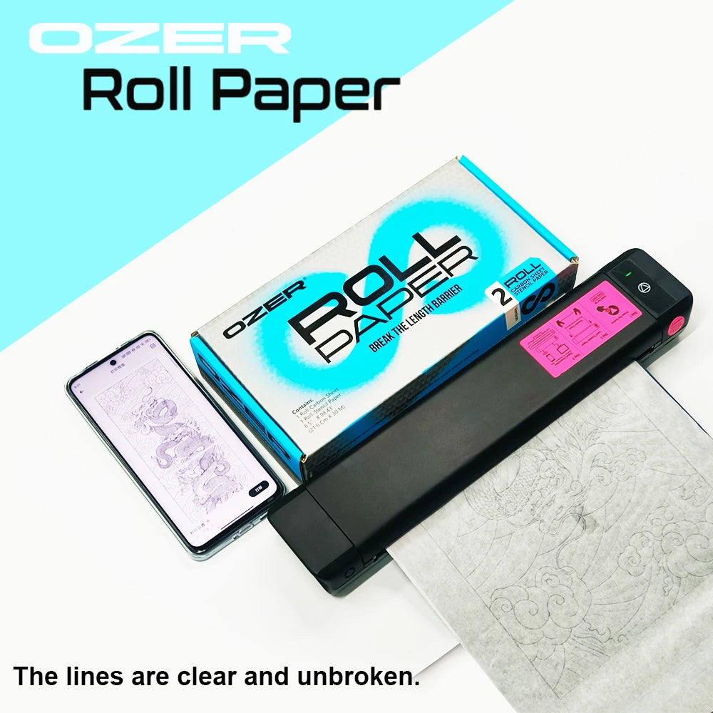 Tattoo Transfer Paper for Thermal Printers - 100 Sheets High Precision Permanent Makeup Machines Tidesmit