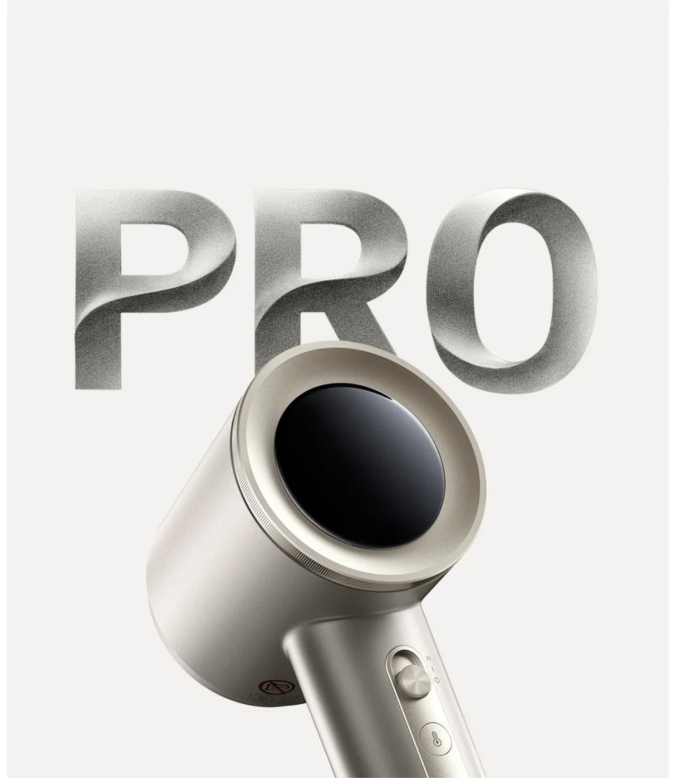 Gold MIJIA High-Speed Pro hair dryer with smart temperature display for fast, professional ionic hair styling.