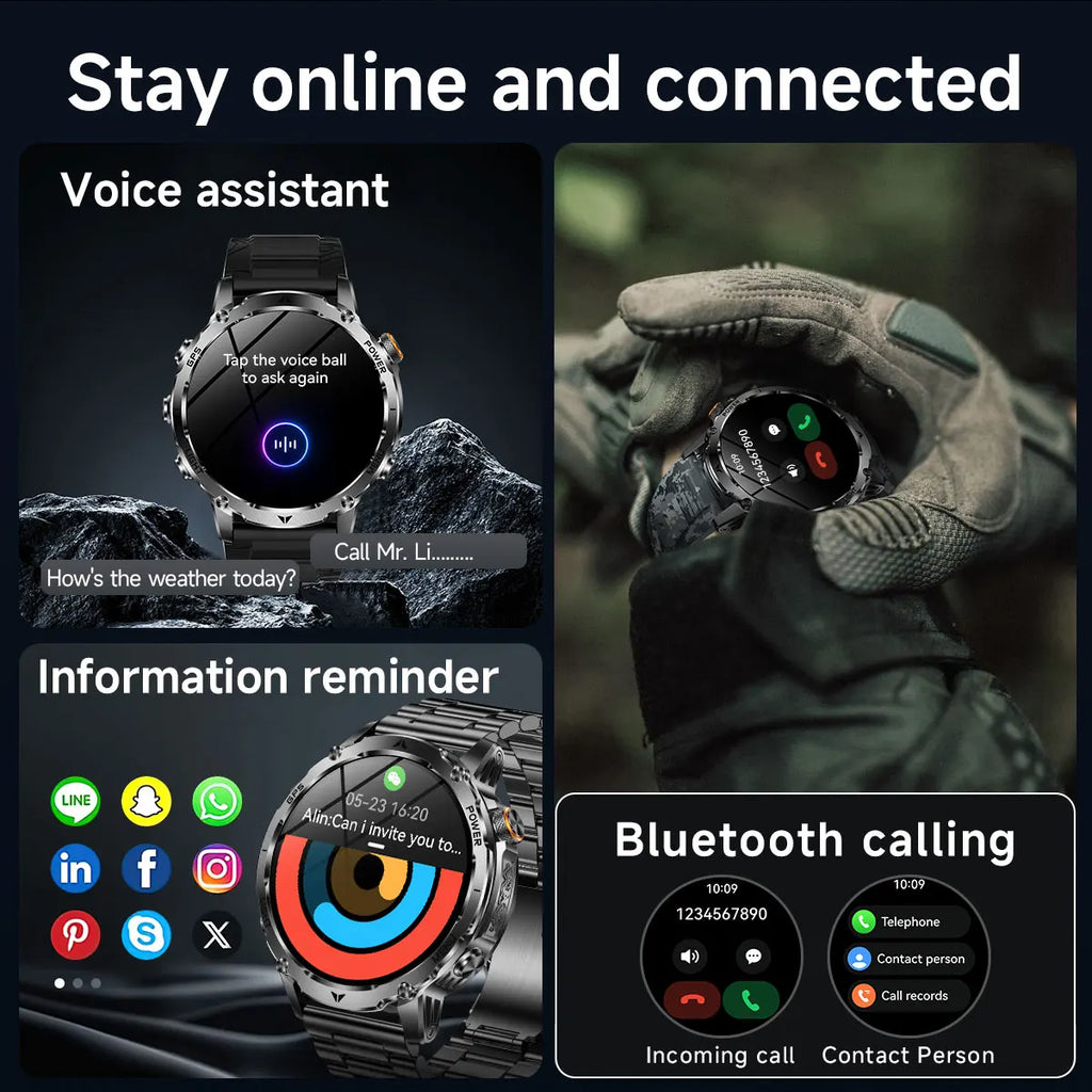 New T-Rex3 Ultra GPS Smartwatch 1100mAh Battery Compass 3ATM Waterproof Outdoor Sports Military Grade Tracker for Android IOS