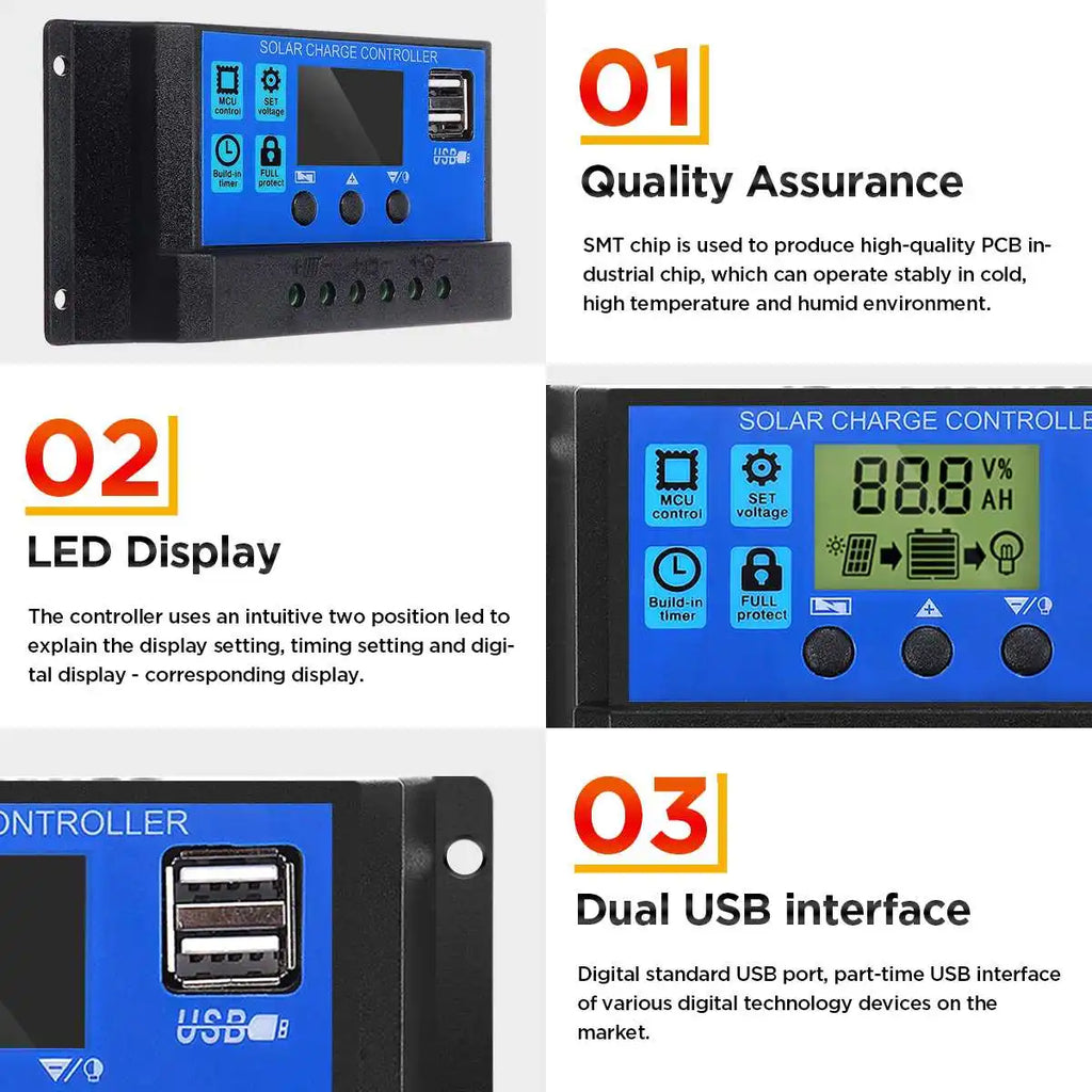 300W500W Solar Panel Kit Complete12V Polycrystalline USB Power Portable Outdoor Rechargeable Solar Cell Solar Generator for Home