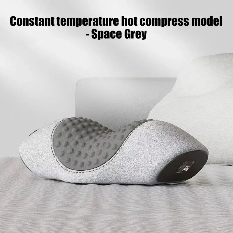 Electric Neck Massager Pillow with Heat Therapy and Vibration - Tidesmit Massage Cushion RFJZZ-Space Gray Tidesmit