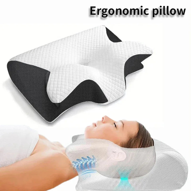 Memory Foam Ergonomic Pillow for Neck Support - High Density Foam Massage Cushion Tidesmit