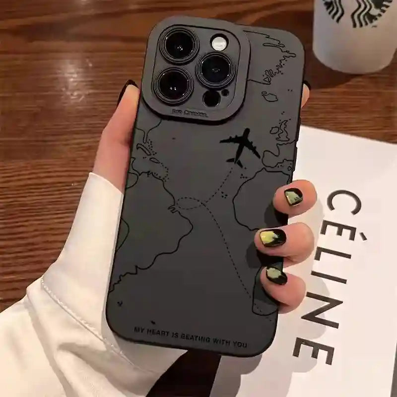 Airplane Route Phone Case | Shock-Absorbing Travel Cover for iPhone Tidesmit
