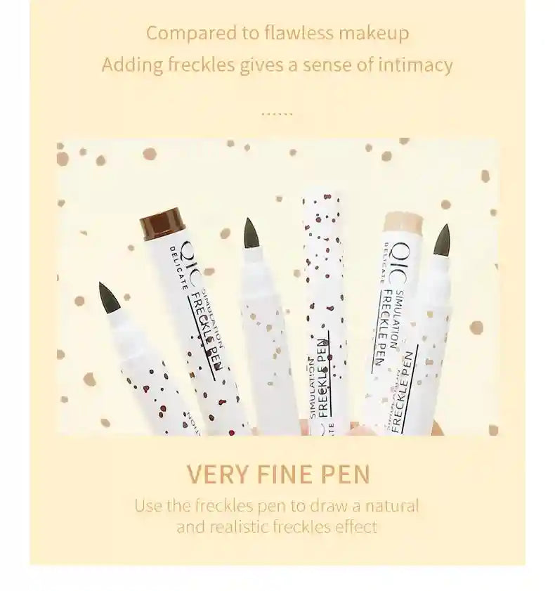 Tidesmit waterproof fake freckles pen for natural dotted face makeup look close-up detail view