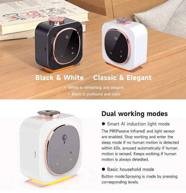 Waterless Aromatherapy Machine Pure Aroma Rechargeable Nebulizer Diffuser Wall Mounted Touch Sensor Essential Oil Aromatherapy
