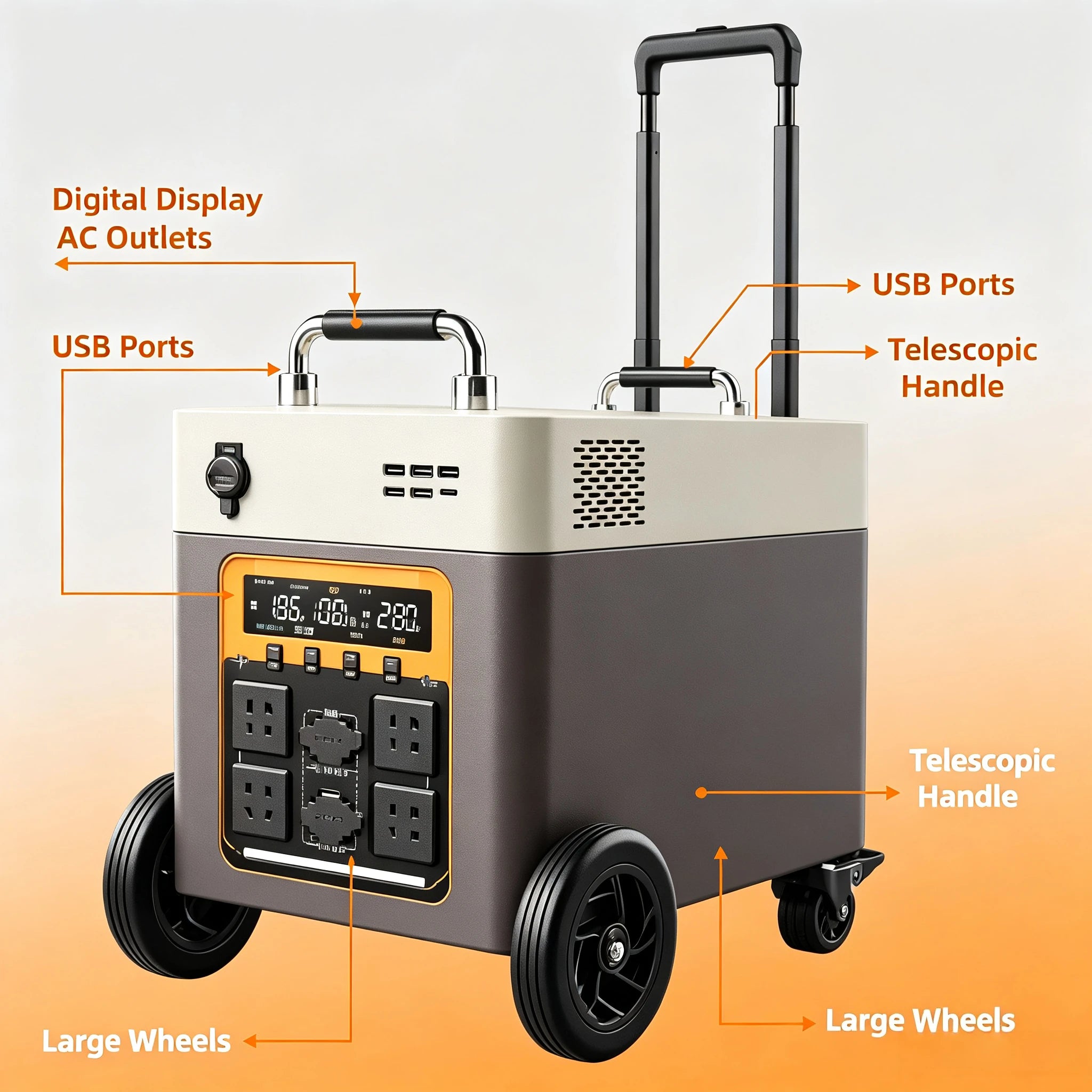 8000 Watts 10 KWh Outdoor Mobile Energy Storage Power Supply 220v Large-capacity Emergency Power Supply Supports Solar Charging