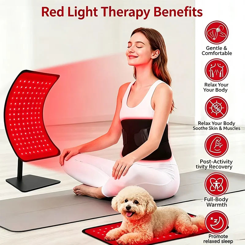 120LEDs Red Light Therapy for Body Face 660nm&850nm Infrared Light Therapy Panel Lamp with Base Near Infrared Red Lights Therapy