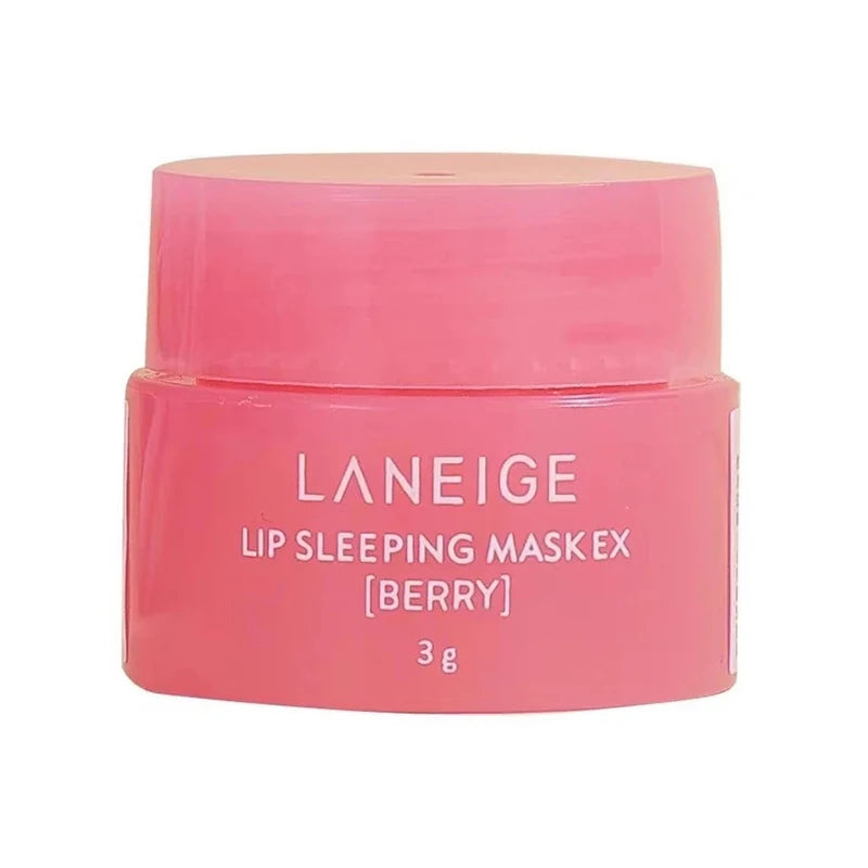 Laneige Lip Sleeping Mask Berry 3g: Pink jar, hydrating lip treatment for soft, smooth, and plump lips.