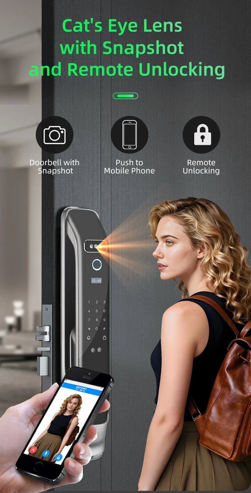 3D Face Recognition Smart LOCK Unlock Digital Door Lock With Camera FIngerprint Password Unlock Keyless Electronic Door Lock