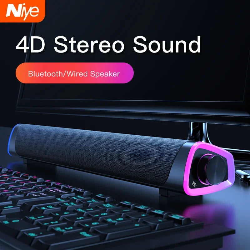Computer Speaker Bar | 4D Stereo Wireless Audio for Desktop | Tidesmit Tidesmit