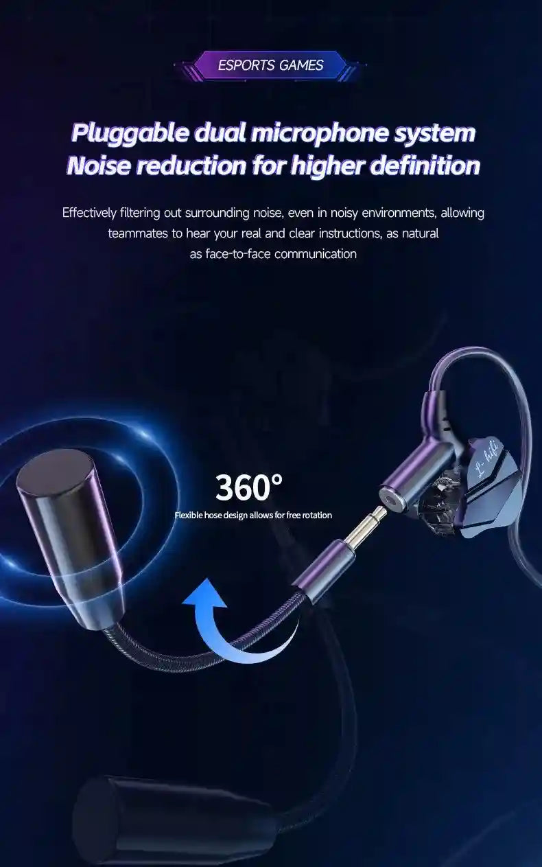 Gaming Earbuds 7.1 Surround Sound with Dual Mic by Tidesmit Tidesmit