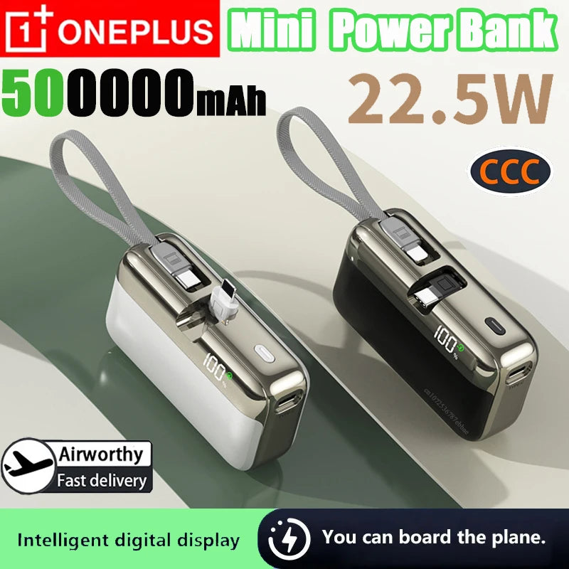 Tidesmit 20000mAh Portable Power Bank with Built-in Fast Charging Cable Tidesmit