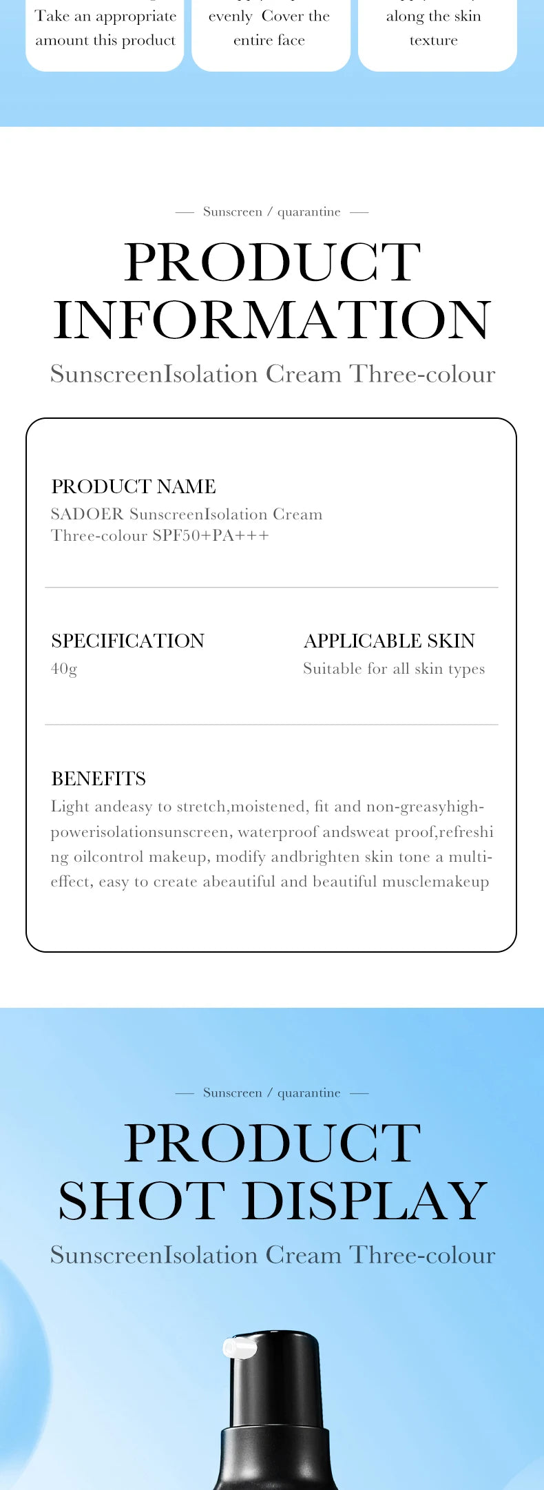 Tidesmit tri-color face makeup primer and color correcting base cream texture close-up