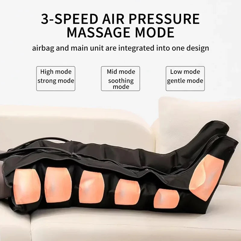 Air Pressure Leg Massager with Heat Therapy & Deep Tissue Relief Back Massage Instrument Tidesmit