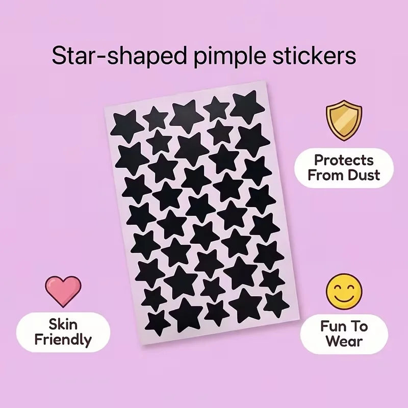 200/320/400pcs - Acne Patch, Suitable for Both Men and Women, Adult Black Star Pattern - Suitable for all skin types, acne clean