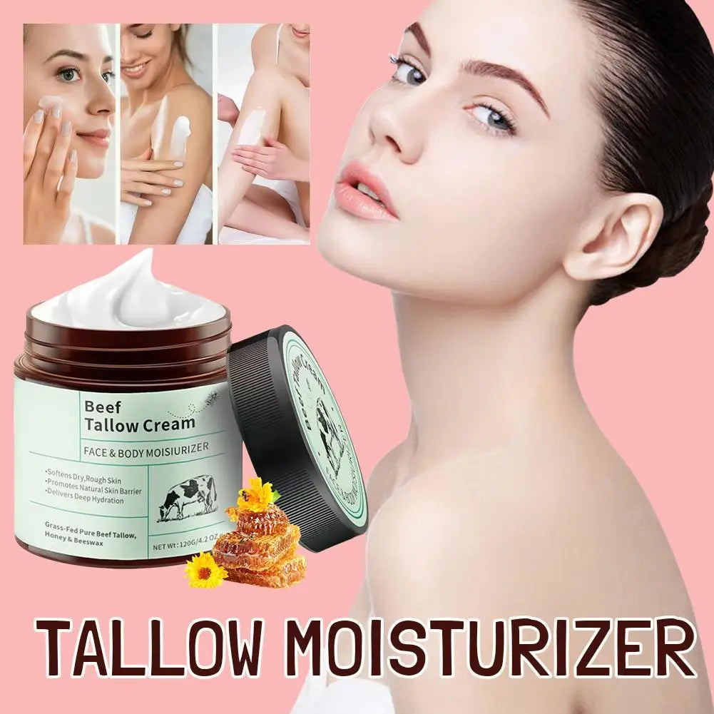 2PCS Beef Tallow Honey Moisturizer Cream Brightening Rejuvenation Nourishing Hydrating Redness Repair Pore Women Cosmetics 120g