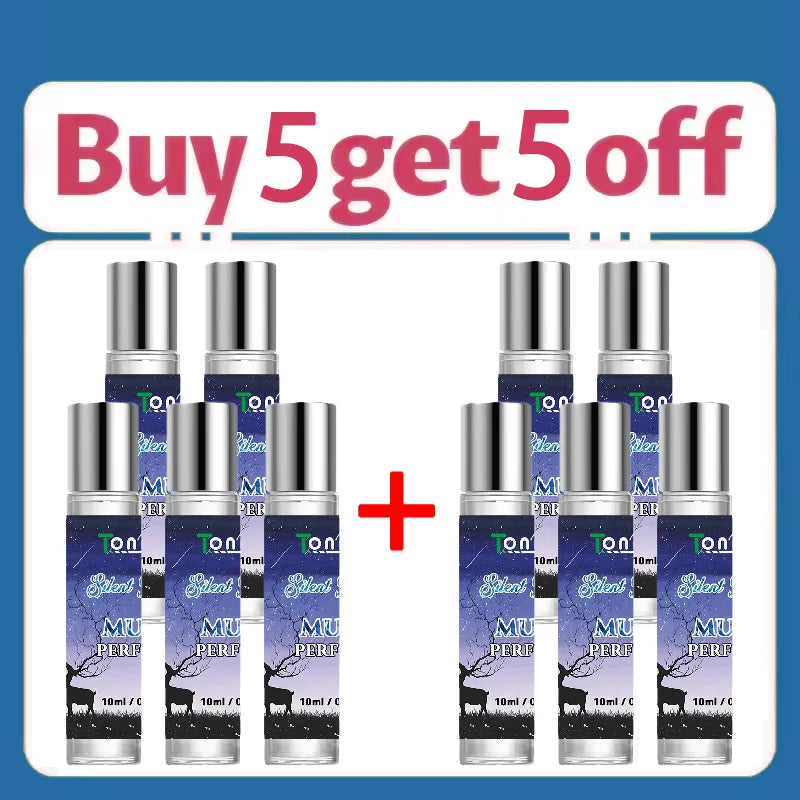 Women's Silent Deer pheromone perfume 10ml roll-on bottles. Long-lasting, fresh, natural attraction scent for dating.