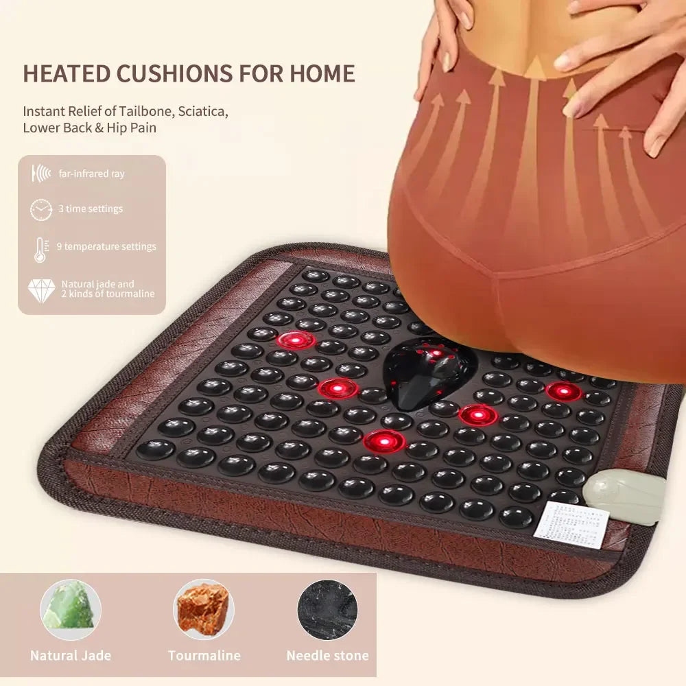 Infrared Jade Massage Cushion | Heated Tourmaline Deep Tissue Support Massage Cushion Tidesmit