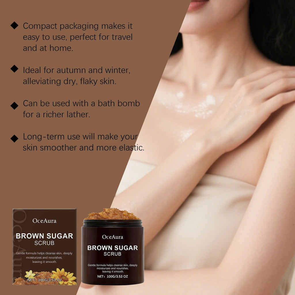 Brown Sugar Body Scrub 100g - Natural Exfoliating Skin Treatment Scrubs Treatments Tidesmit