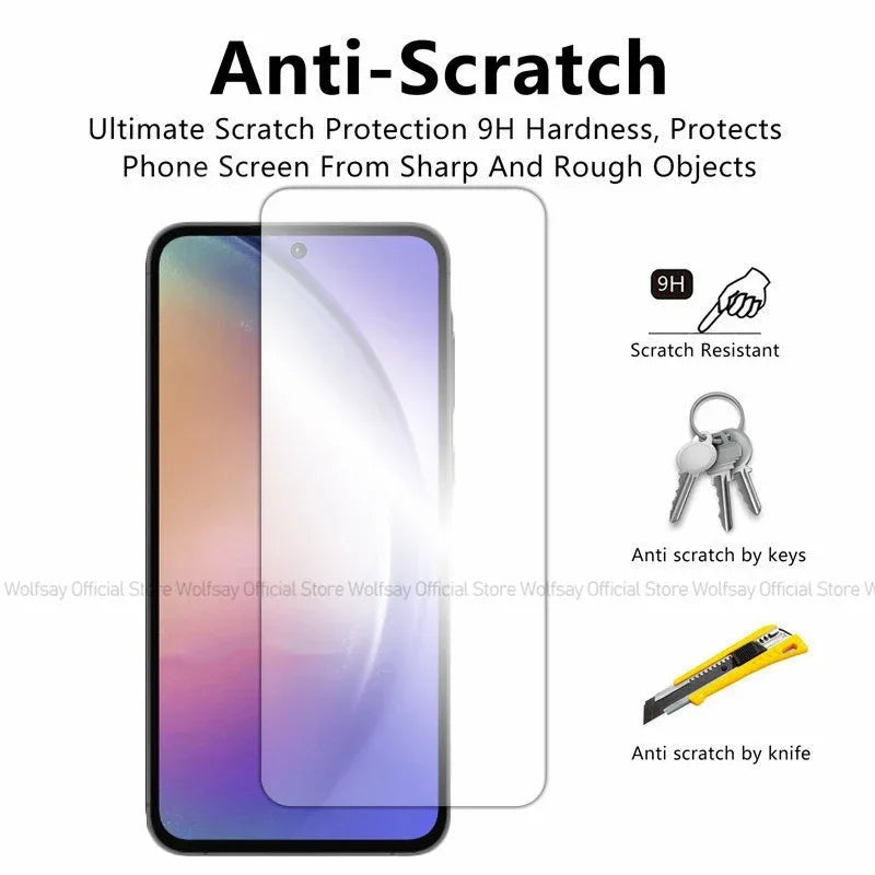 Samsung Galaxy A55 Screen Protector - 9H Tempered Glass 4-Pack Tidesmit