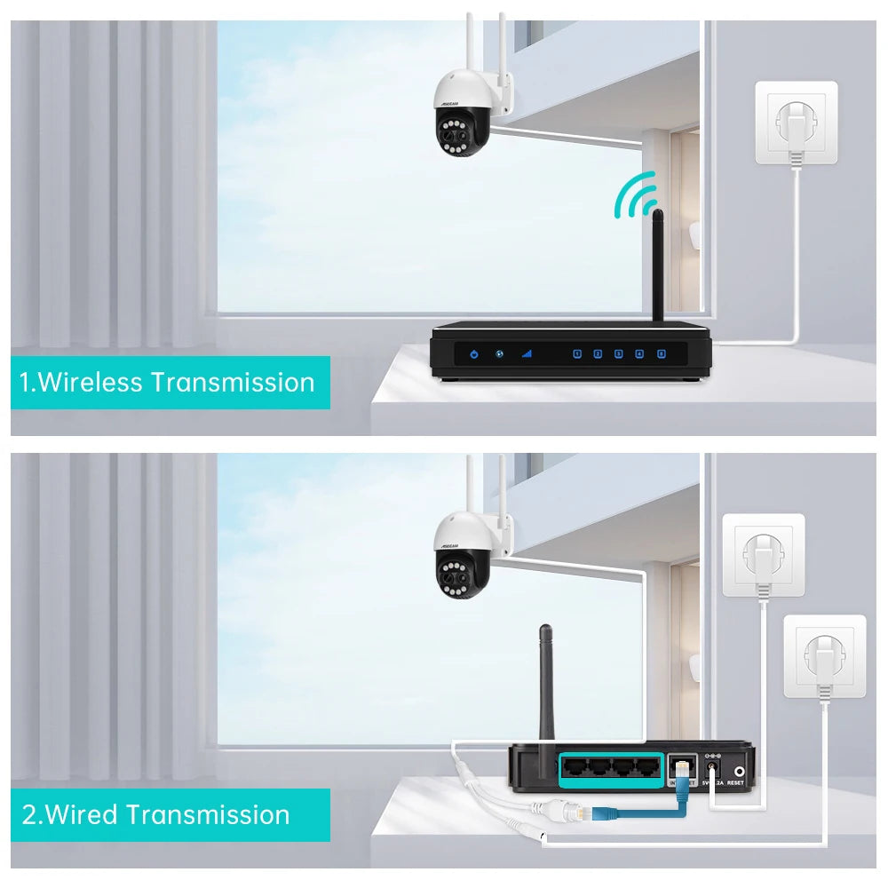 12MP PTZ WiFi IP Camera Dual Lens 2.8mm -12mm 8X Zoom 4K Outdoor AI Human Tracking CCTV Audio Home Security Surveillance Camera