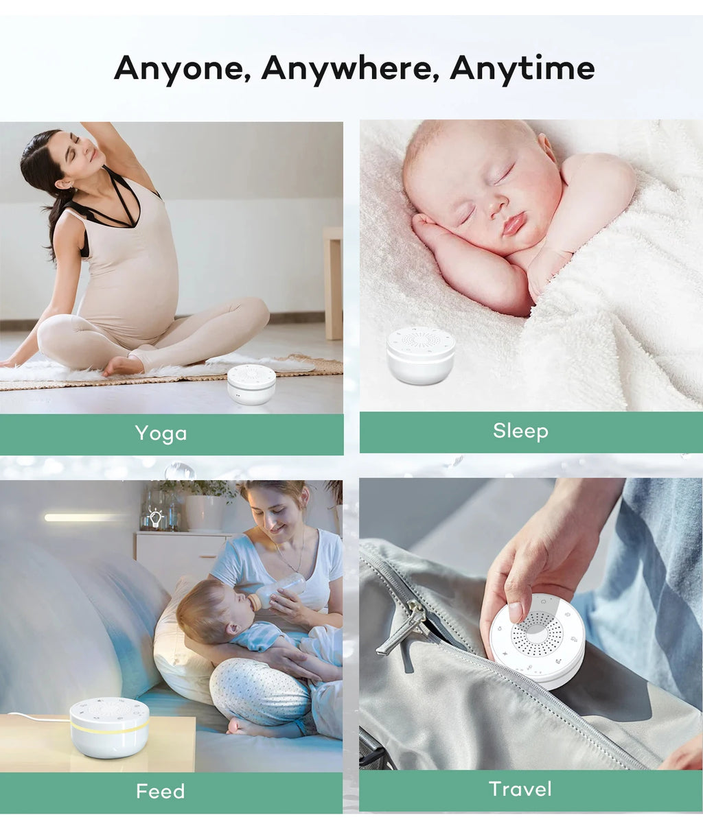 Sleep White Noise Machine with Soothing Sound Touchable Rechargeable Night Light Relaxing Audio & Sleep Lamp for Baby