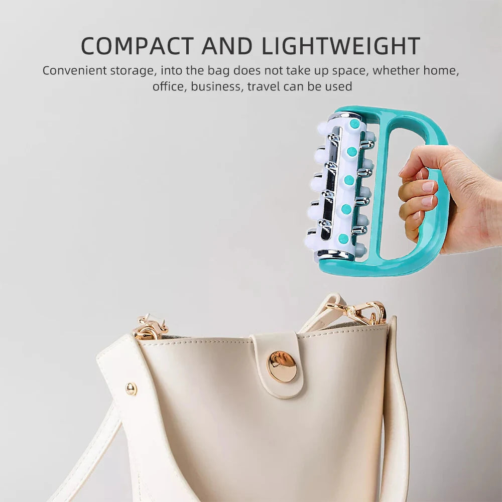 Handheld Cellulite Massager with 360° Rotating Roller - Green Back Massage Instrument Tidesmit