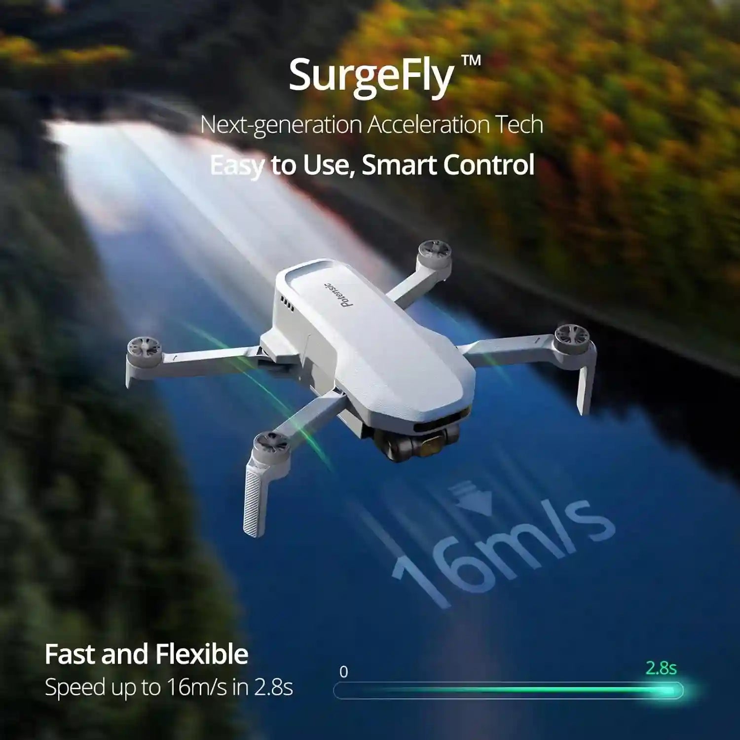 4K GPS Camera Drone | 249g Lightweight | 4km Range | 2 Battery Kit Tidesmit