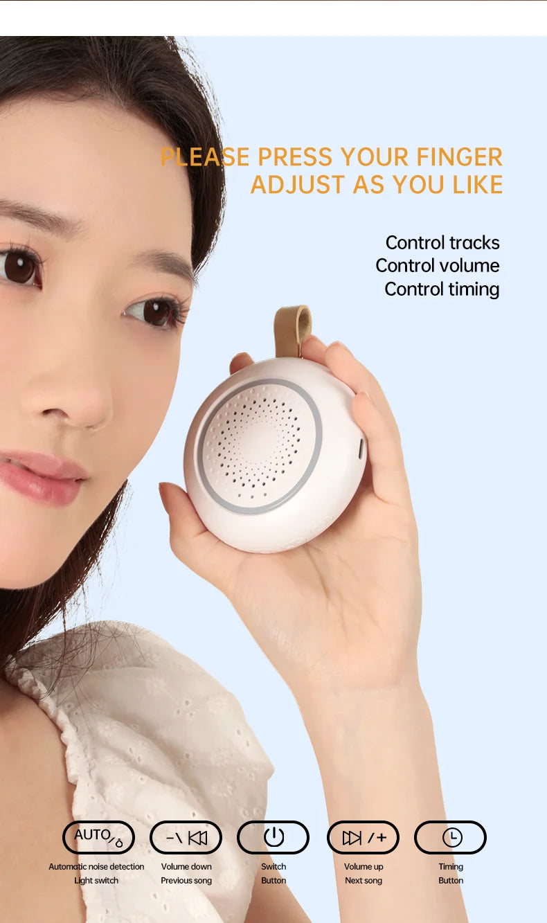 Baby White Noise Machine Rechargeable Timed Shutdown Sleep Machine Baby Sleep Sound Player Night Light Timer Noise Player