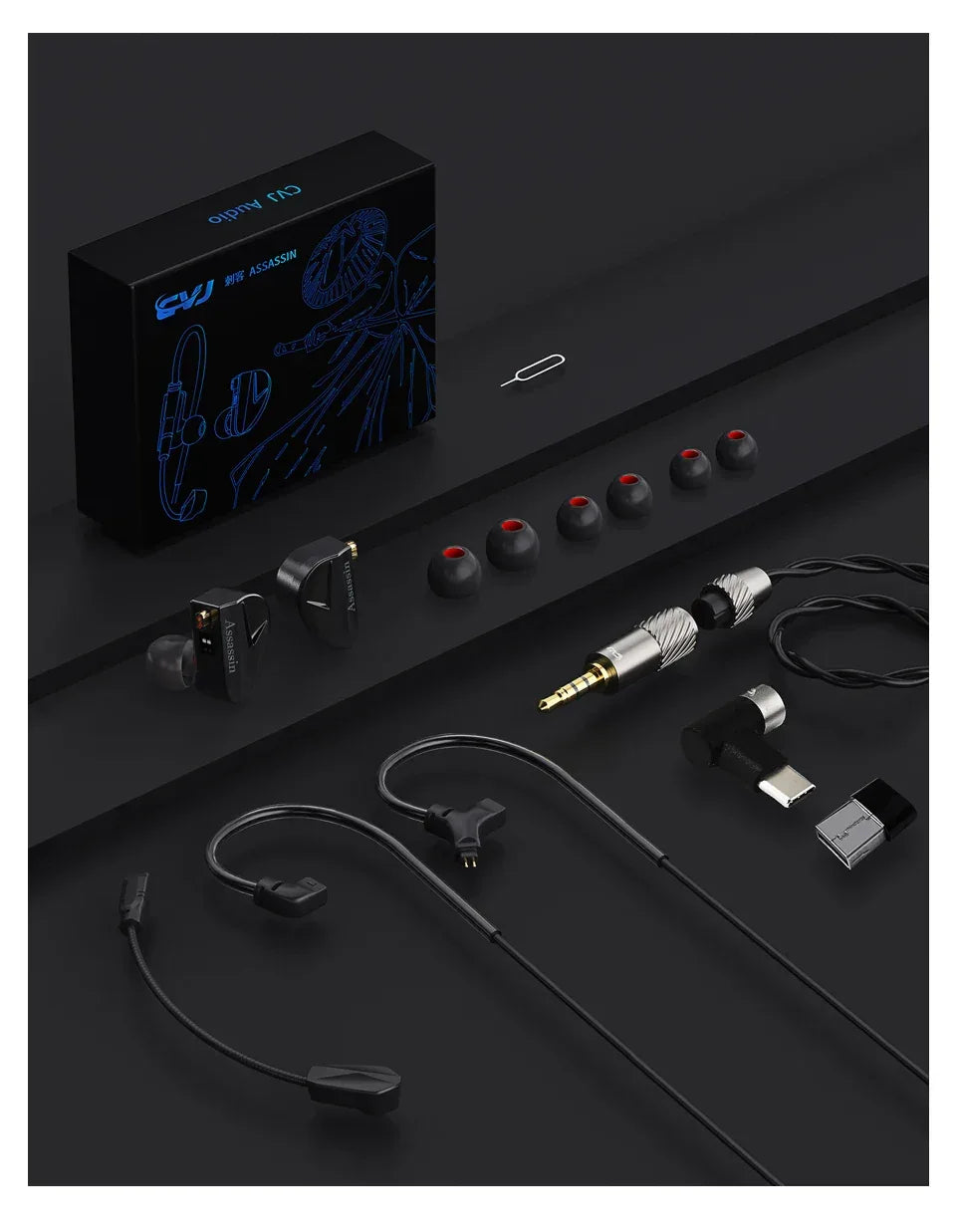 Tidesmit Gaming Earphones 1BA+1DD Dual Driver Wired In-Ear HiFi Assassin Tidesmit