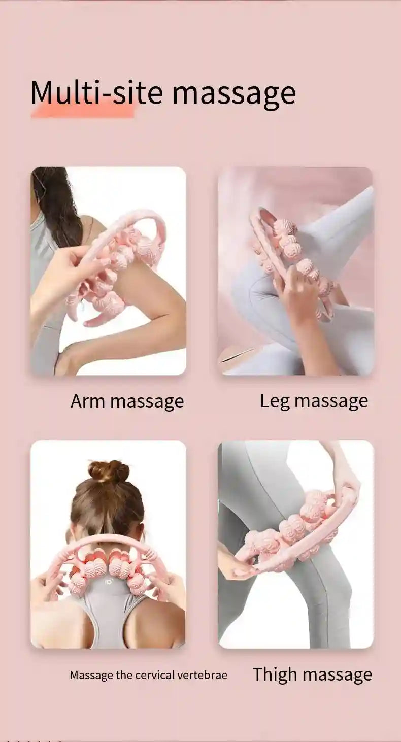 Leg Massager Roller for Muscle Relief - 32-Wheel Manual Wellness Tool Relaxation Treatment Tidesmit