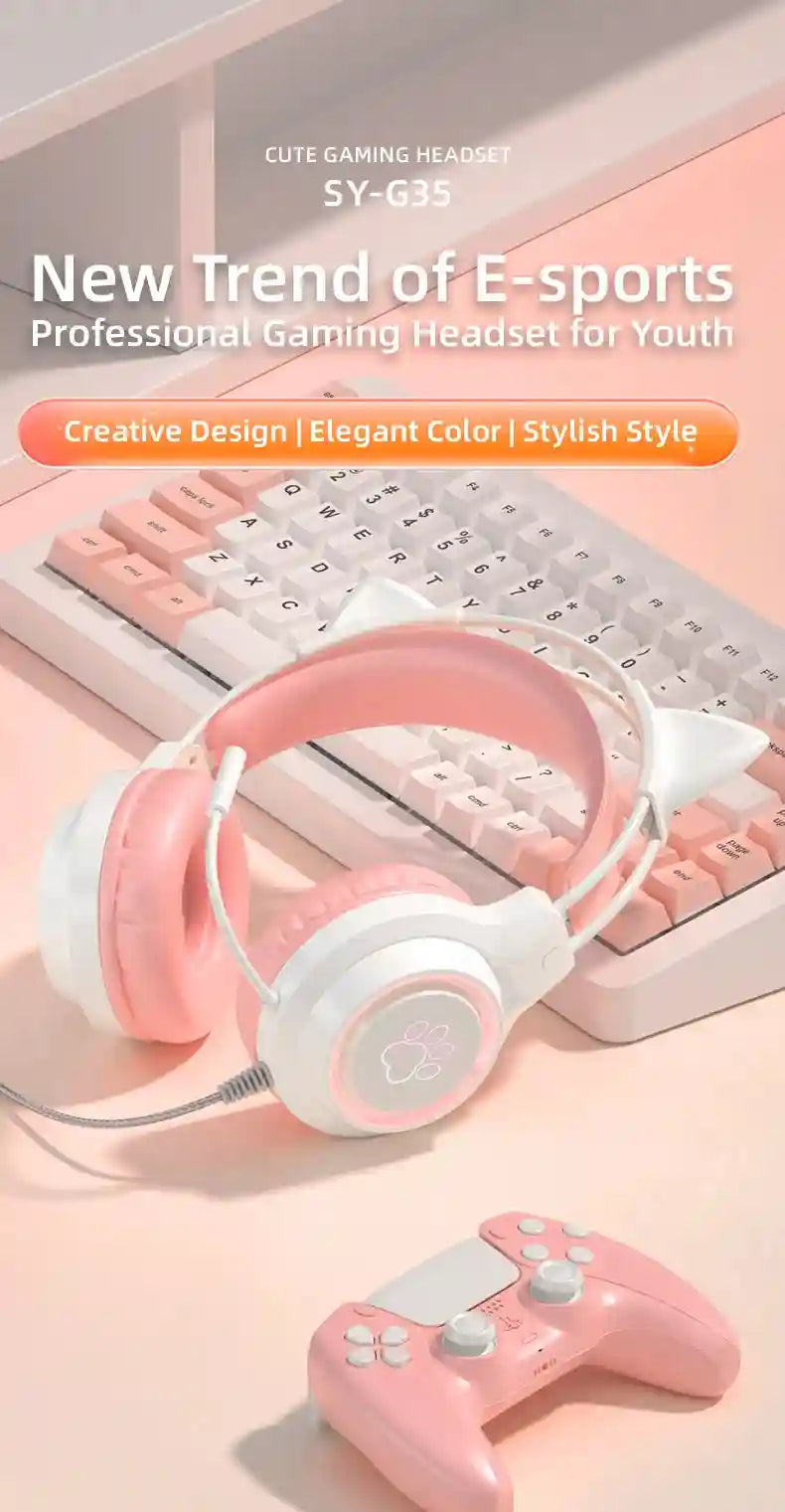 Wired Gaming Headphones: Noise-Canceling Over-Ear Audio - SY-G35 Series Tidesmit
