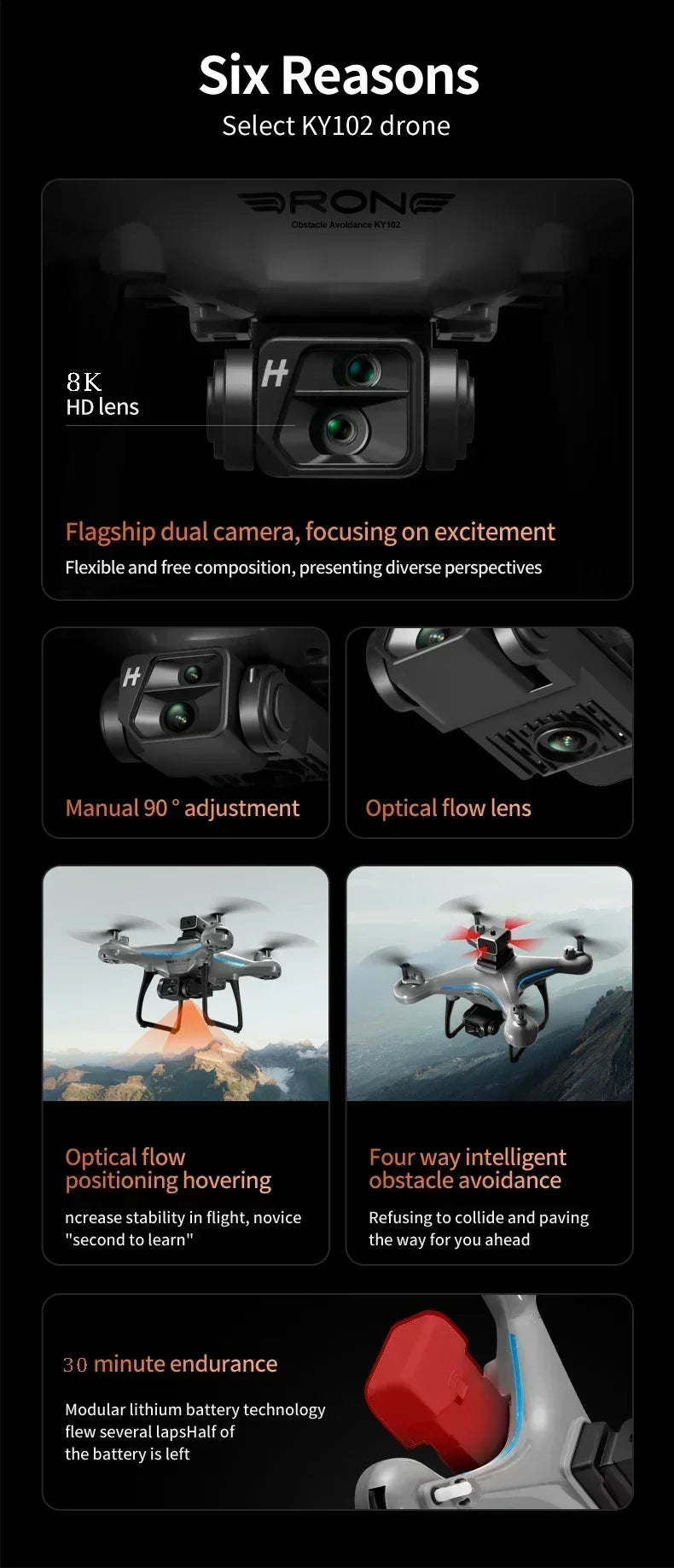8K Camera Drone with Dual Lens Obstacle Avoidance - Foldable Quadcopter Tidesmit