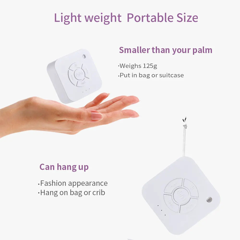 White Noise Sound Machine Sleep Soother With 9 Soothing Sounds Breathing Light Timer Type-C Charging For Baby Home Office Travel