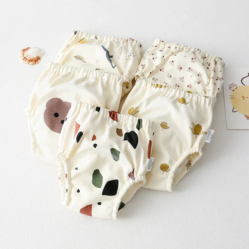 Baby Training Pants Baby Underwear Washable Cute Pattern Breathable Diaper Pants Summer Baby Diapers Cotton Learning Trousers