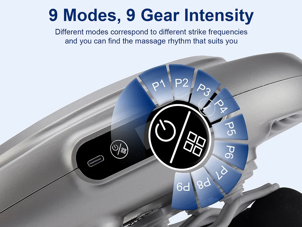 Deep Tissue Muscle Massage Gun | 12-Head Percussive Recovery Device Relaxation Treatment Tidesmit