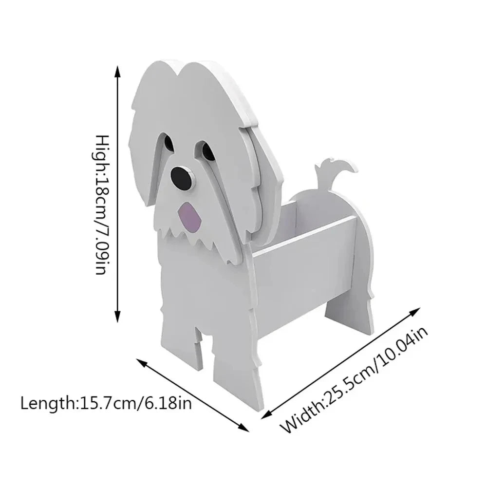 Cute Animal DIY Flower Planter PVC Pet Dog Potted Garden Yard Decoration Plant Container Holder Decor Garden Flower Pots  Orname