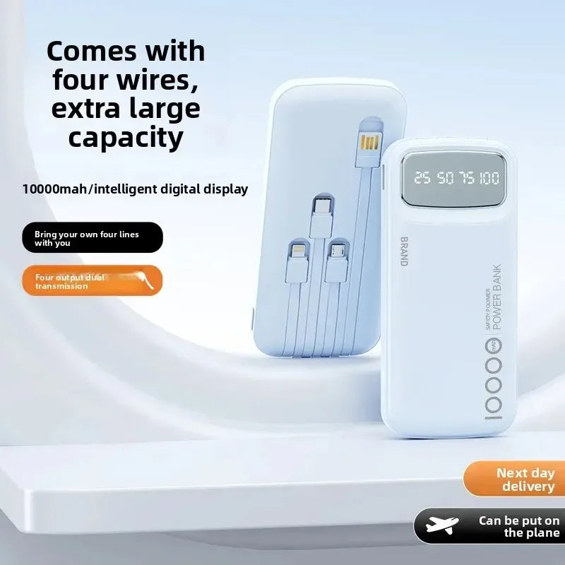 Portable Charger 10000mAh with Integrated USB-C Cable | Tidesmit Tidesmit
