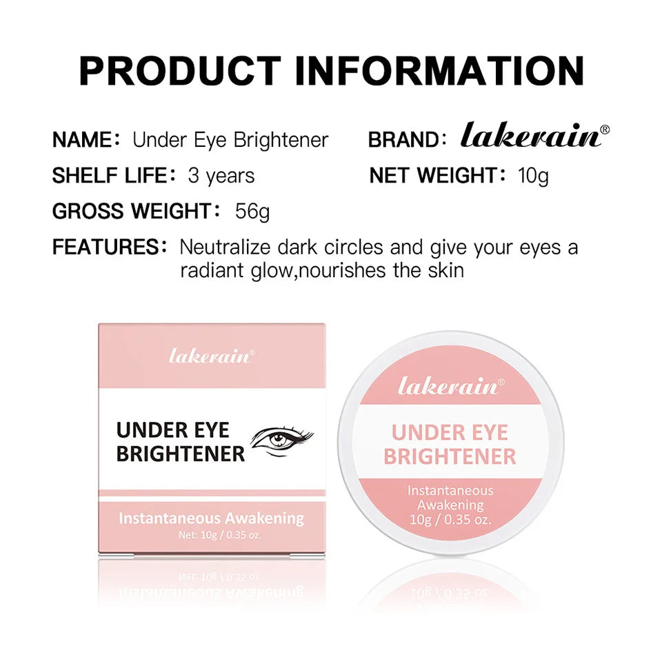 Tidesmit Lakerain hydrating under eye brightener concealer cream for dark circle correction texture swatch