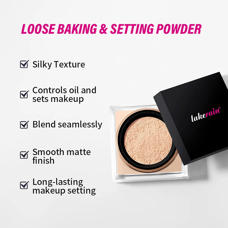 Tidesmit loose baking and setting powder texture close-up for waterproof matte face makeup and oil control