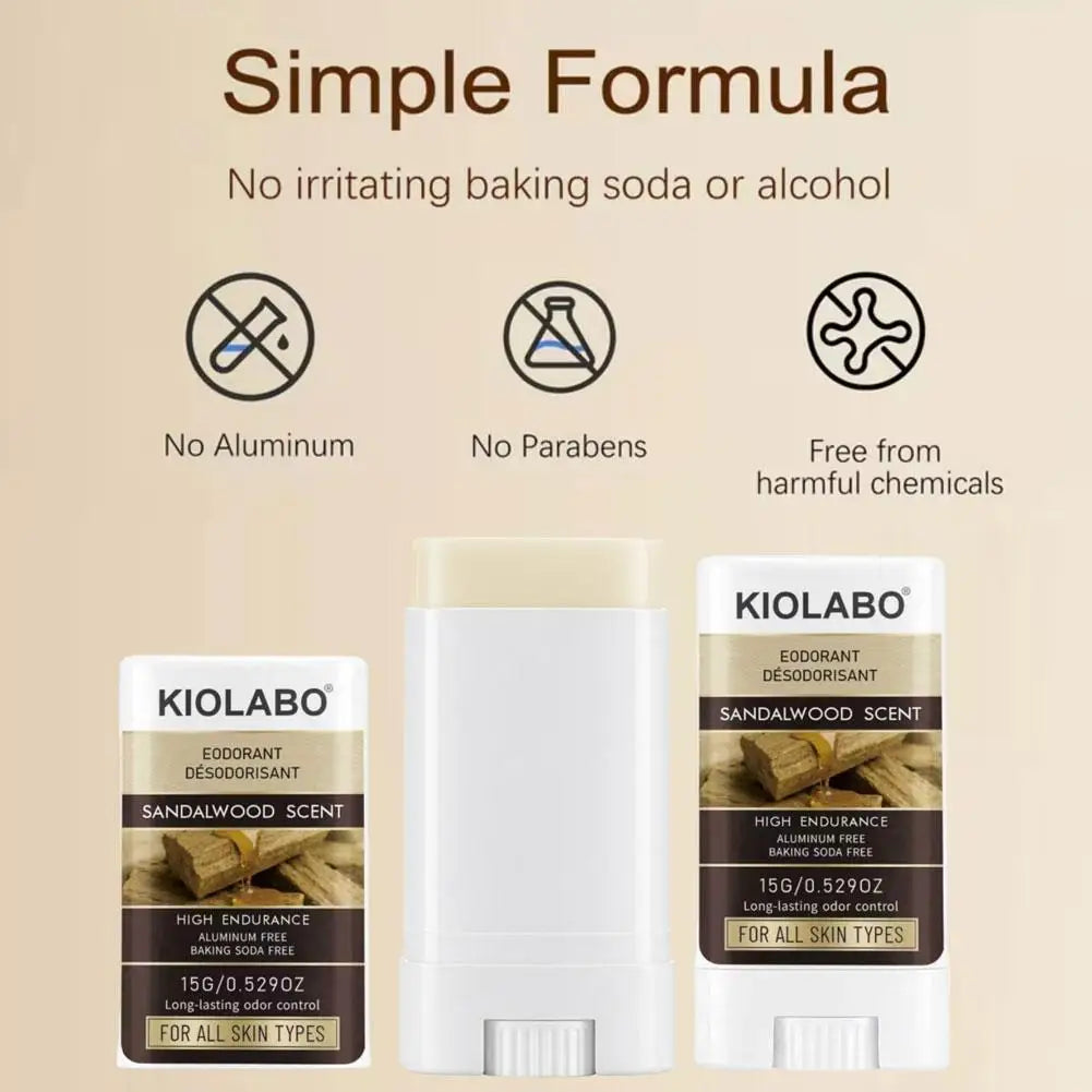 Tidesmit Sandalwood scent solid deodorant stick for long-lasting anti-sweat protection and odor removal.
